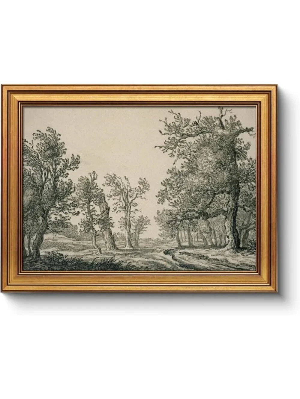 Vintage Landscape Canvas Wall Art - Rustic Farmhouse Countryside Decor 12x16
